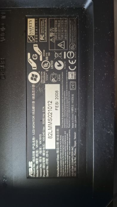Monitor asus 19cal