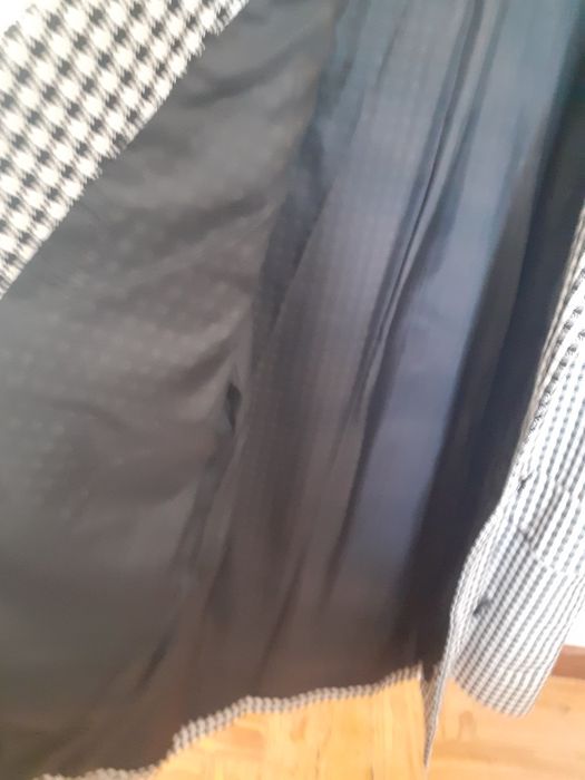 Casaco em pied de poul preto e branco