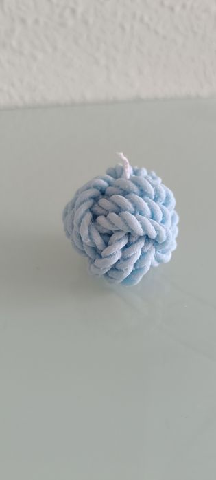 Vela aromática azul efeito corda