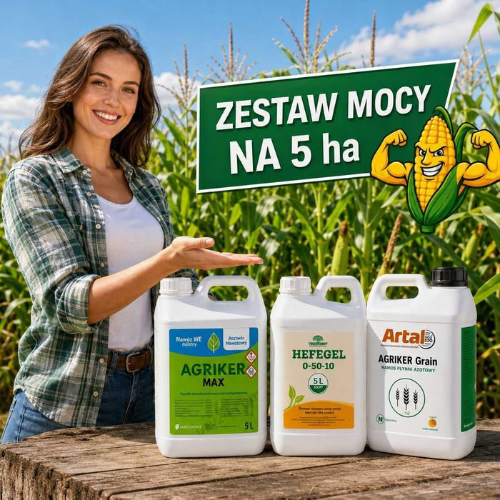 Zestaw Mocy na 5 ha, Nawóz dolistny do kukurydzy z aminokwasami roślinnymi i mikroelementami