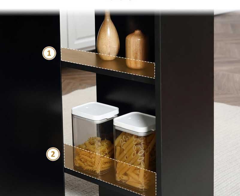Mesa extensível dobrável de cozinha, de jantar, de apoio preta  140x75