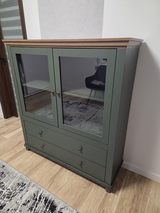 Komoda Helvetia wysoka 126cm kolekcja Evora 46 Zielona