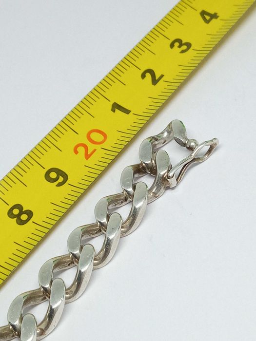 Lombardowski. Srebrna bransoletka pr.925 30,34g dł.21cm Pancerka