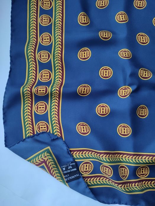 Шовкова вінтажна бандана хустка преміум бренду Manolo Borromeo Blahnik