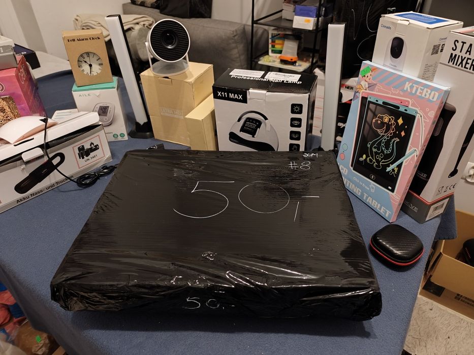 Paczka w ciemno elektronika dom Amazon palety zwroty