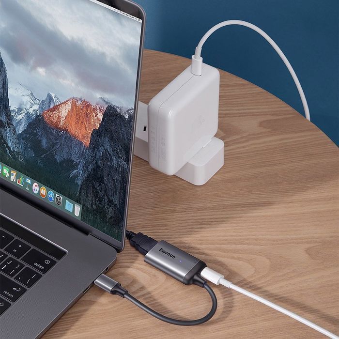 Baseus Adapter HUB - Typ C na VGA + Typ C PD - (CAHUB-O0G) ciemnoszary