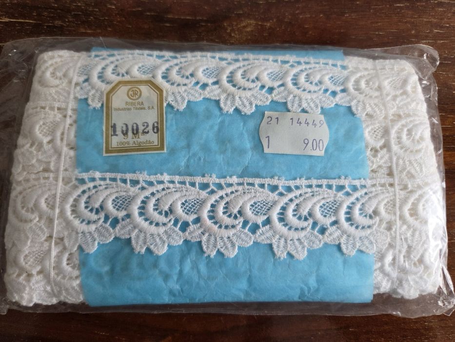 Pontas de renda em algodão