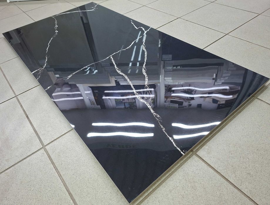 Czarny gres polerowany Spider Black 60x120 Gat I | IDEALNY DO KUCHNI
