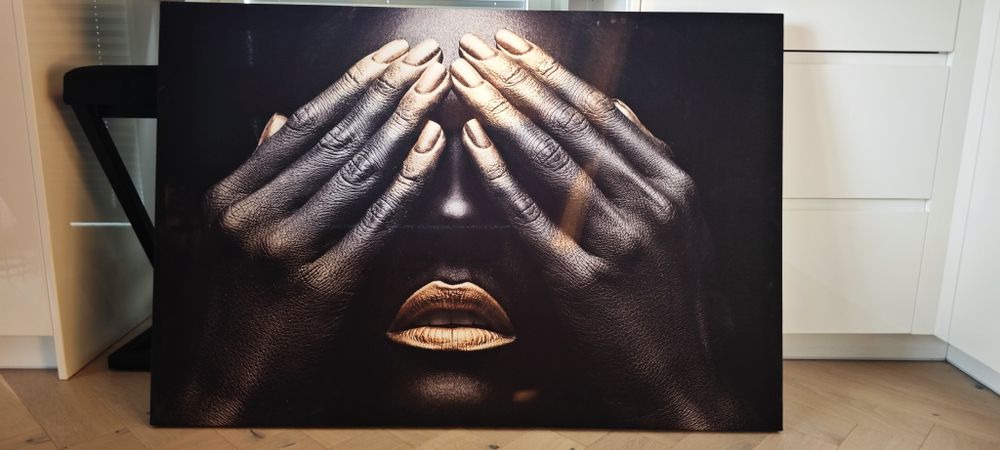 Obraz Muralo Portret Kobiety Złoty 120x80 cm