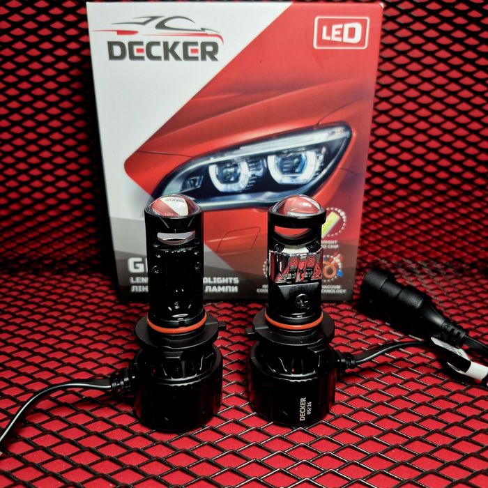 DECKER LED GL-02 5K H11/H9/H8 /Н7/H4 Лампи з лінзою потужні 45W