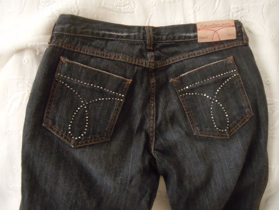 spodnie, CALVIN KLEIN, nowe, jeanse, swarovski, nowe