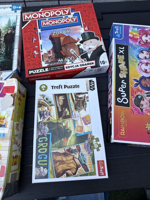 Puzzle dla dzieci, Monopoly, harry potter, domek z piernika, star wars