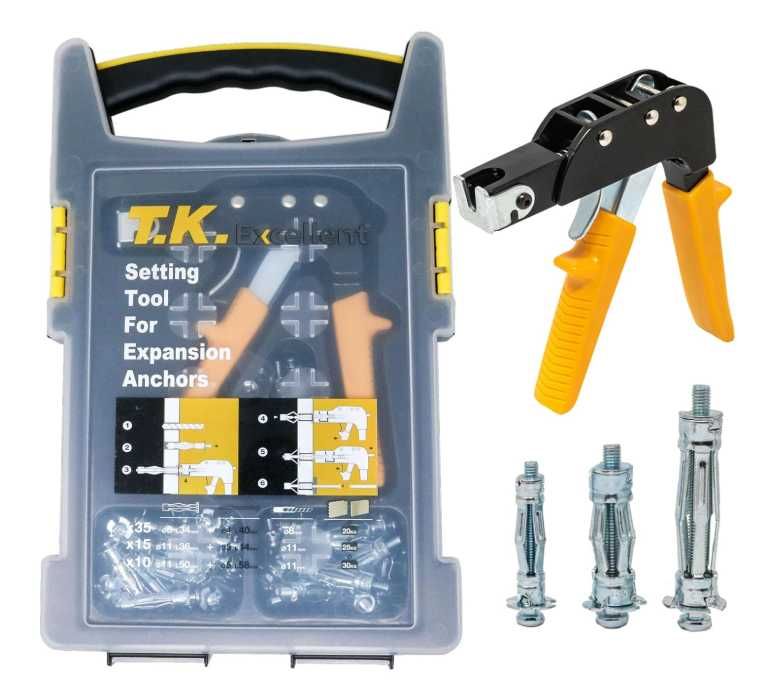 Pistolet do kołków rozporowych Molly w etui + kołki T.K.Excellent