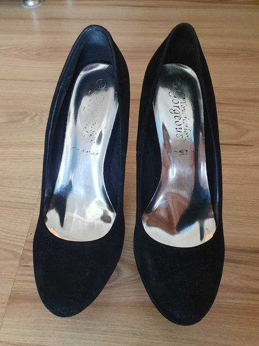 Czarne szpilki z platformą, pumps, New Look, 39