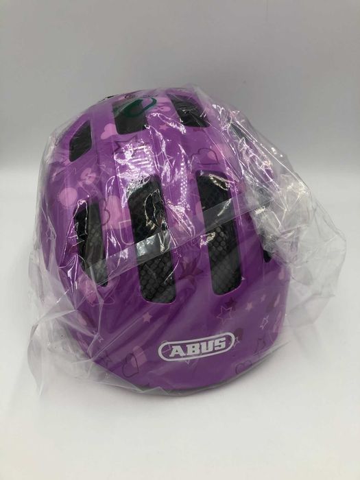 ABUS Smiley 3.0 Kask rowerowy dla dzieci z miejscem na kucyk fioletowy