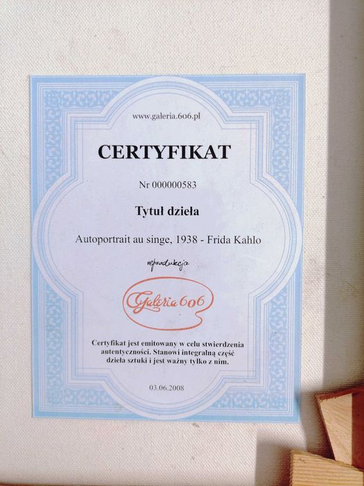 Obraz Frida z certyfikatem