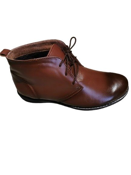 Eleganckie Skórzane Ocieplane Buty Męskie Sznorowane Lsz W01 Brąz 43