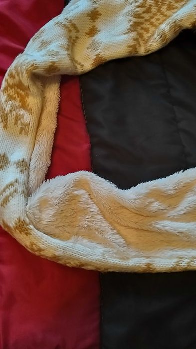 Cachecol fechado Echarpe branco e castanho