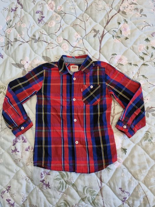 Дитяча сорочка в клітинку LEVIS 4-5 років 110 см детская рубашка