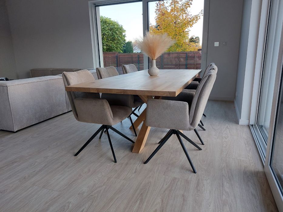 Stoł dębowy , pająk, krzyżak. Loft , nowoczesny