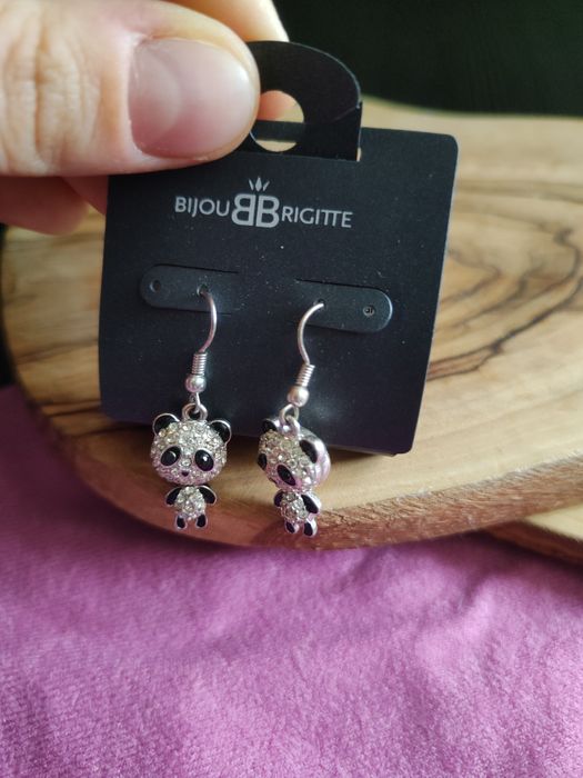 BijouBrigitte kolczyki pandy kryształki