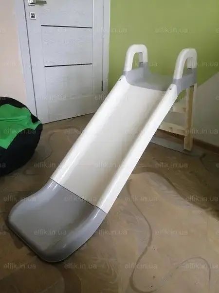 Дитяча гірка для дому і дачі 140 см біло-сіра (Долоні)