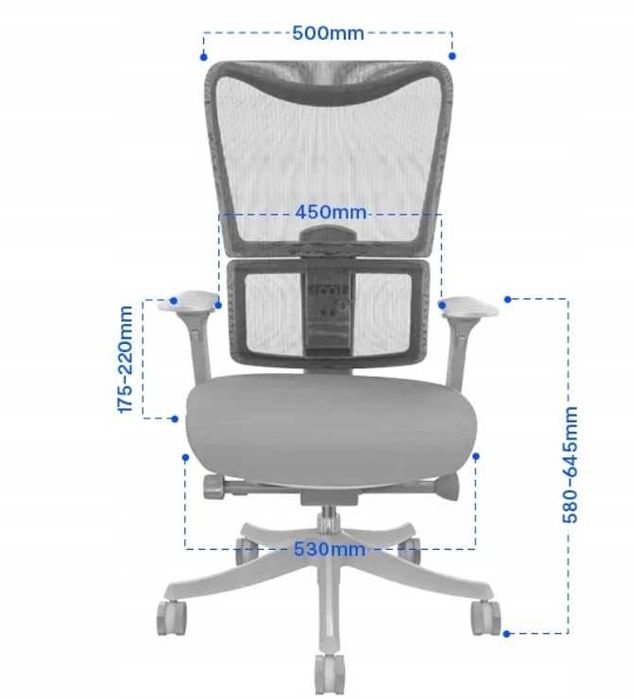 Ergonomiczne Krzesło z Dużym Wyprofilowanym Oparciem BS8