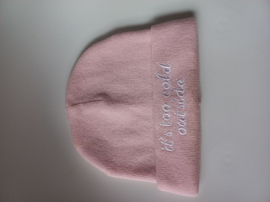 Yeah Bunny czapka beanie z napisem pudrowy róż