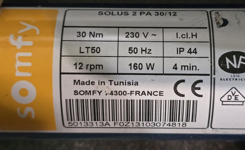 Silnik Somfy 160W Solus 2 PA 30/12