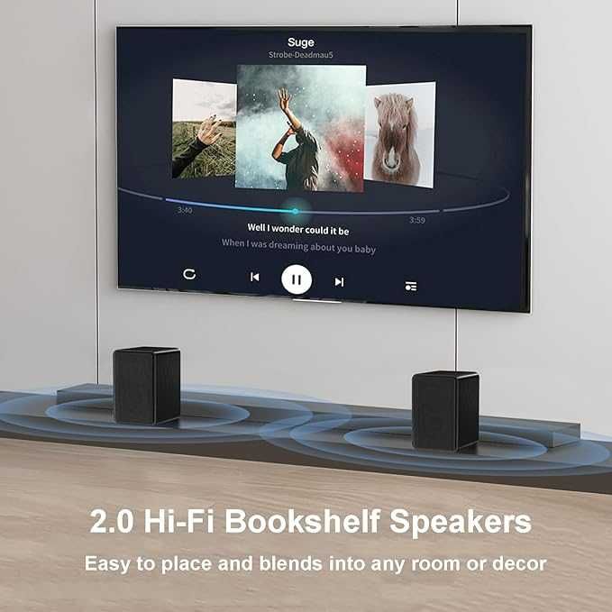 Głośniki aktywne stereo Bluetooth 60W USB AUX optyczne Lonpoo LP-42A