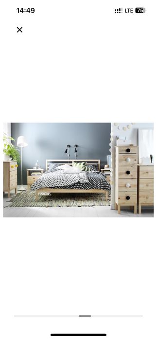 Rama łóżka Ikea Tarva 140x200