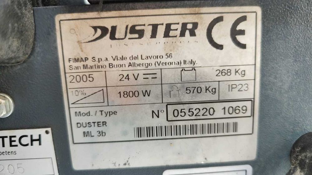 Fimap Duster ML 3B | Profesjonalna Zamiatarka Akumulatorowa | Nowa Szczotka główna |