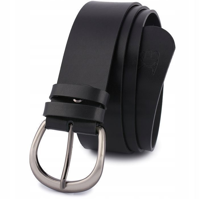 Skórzany pasek damski do spodni sukienki czarny skóra naturalna 4 cm