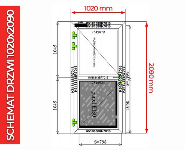 Drzwi PPOŻ NA WYMIAR Przeciwpożarowe Zewnętrzne EI30 EI60 Aluminiowe