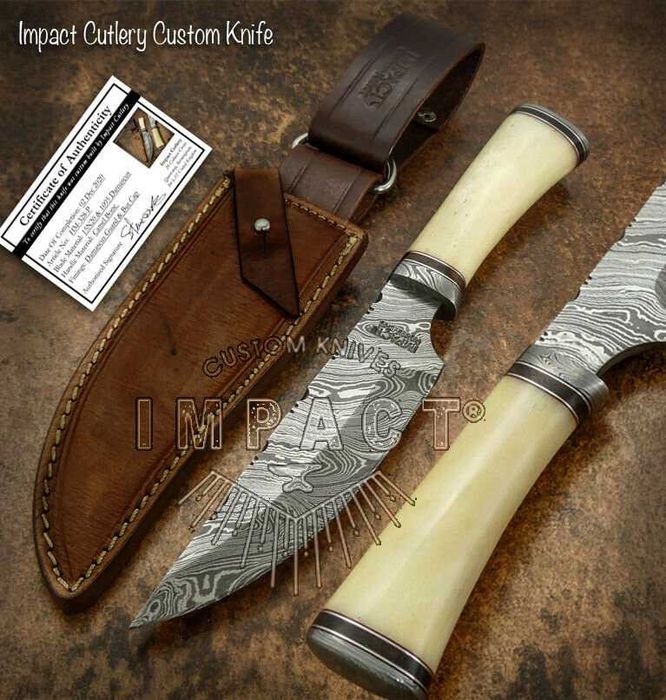 IMPACT nóż Bowie z Damastu Damast 328