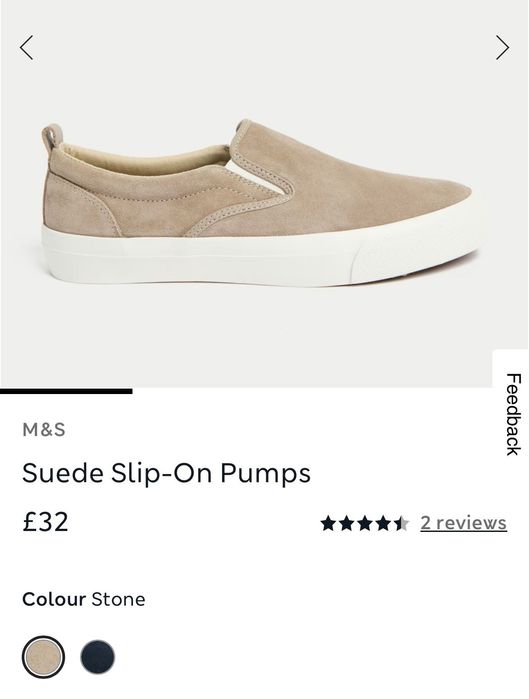 Кеди M&S;  Замшеві туфлі-човники marks and spencer; Slip-On; Сліпони