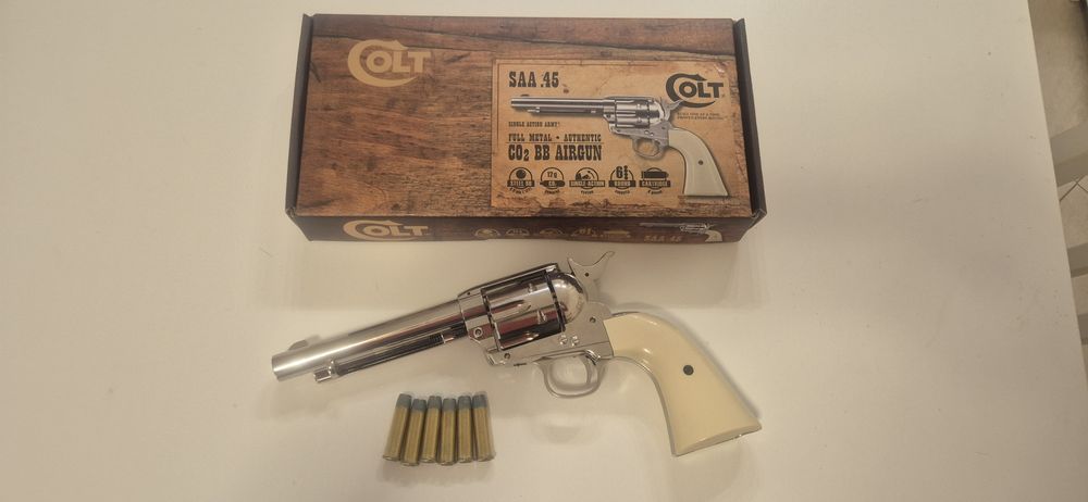 Para despachar vendo revólver Colt Single Action Army CO2 Pressão de Ar