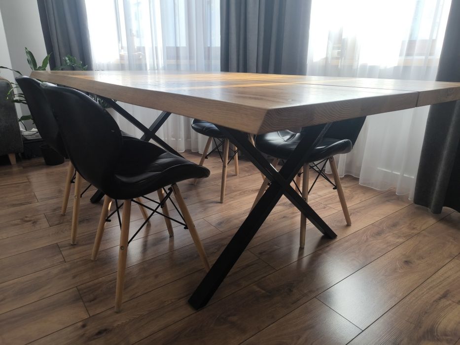 Stół dębowy, industrialny 200x110