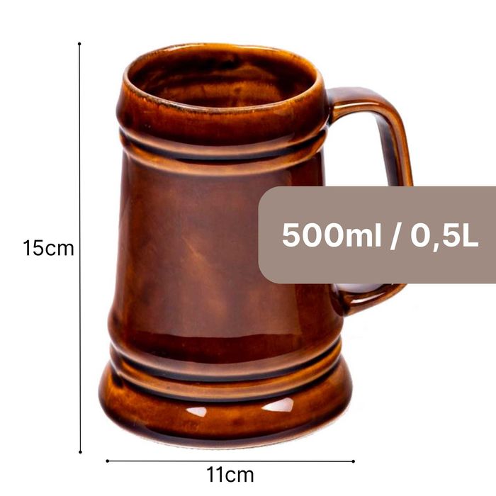 Kufel do piwa kamionkowy ceramiczny ręcznie wykonany kubek 0,5l