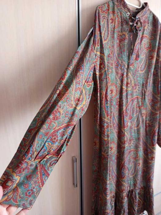 Maxi sukienka lato 54 56 wiskoza paisley turecki wzór 140 cm pachy