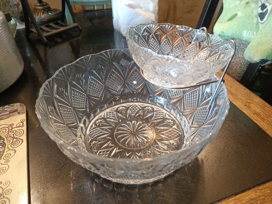 Хрустальные салатницы (2в1), стопки