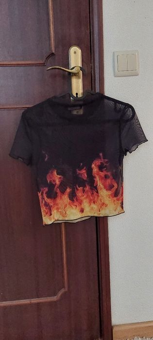 T-shirt transparente fogo