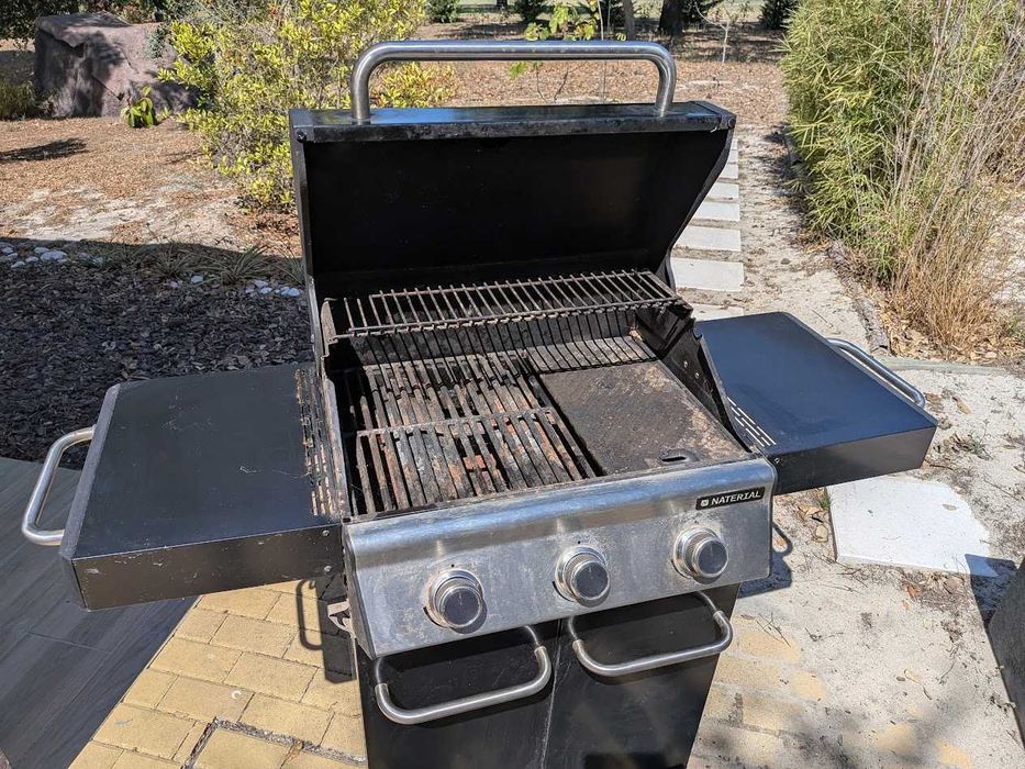 Barbecue a gás com 3 queimadores 128x53x115 cm Naterial