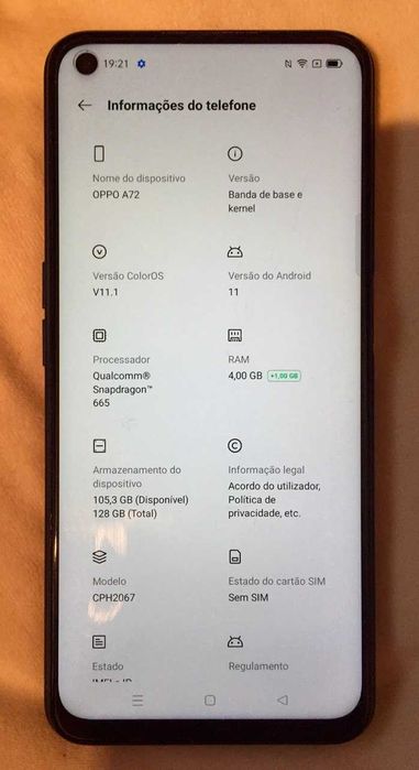Oppo A72 128 Gb /  4 + 1 Gb RAM