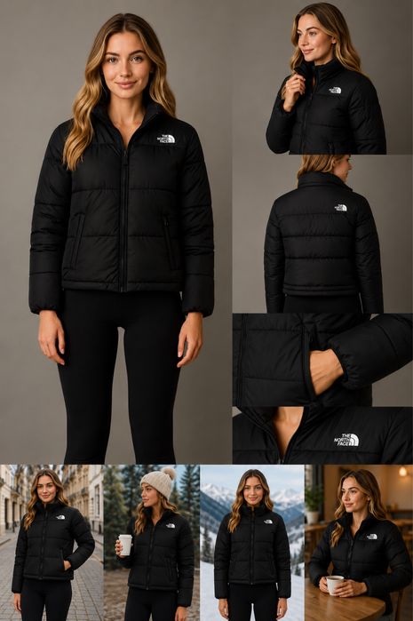 WYPRZEDAŹ!!Zimowa krótka kurtka damska TNF NORTH logo rozmiar L