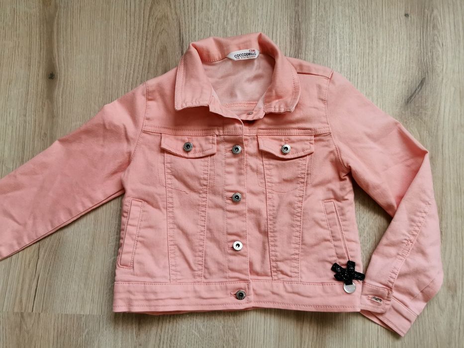 Kurtka dla dziewczynki jeans dżins ramoneska coccodrillo 116 róż