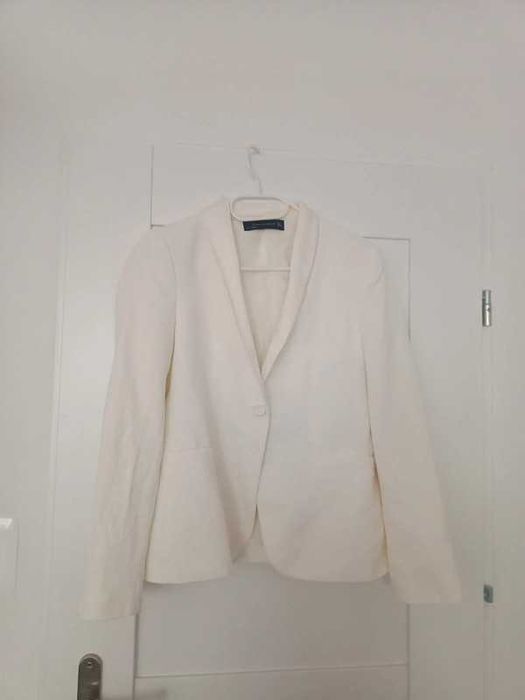 Elegancka biała marynarka Zara Woman 40 L biel idealna do garnituru