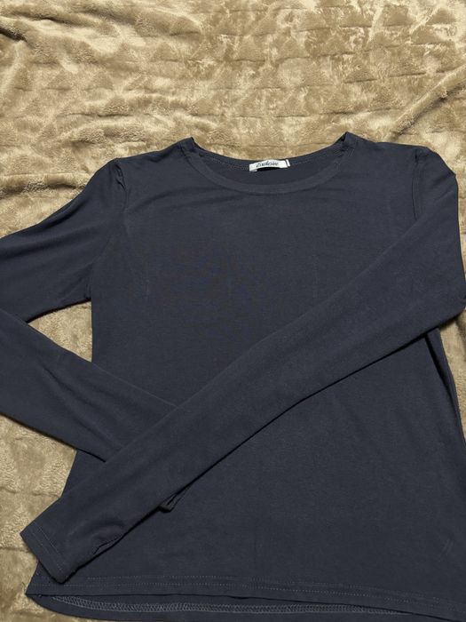 Базовий лонгслів сірий з пальчиками