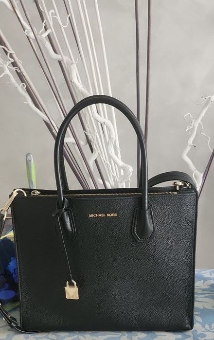 Сумка Michael Kors Mercer Crossbody, натуральная кожа, чёрная