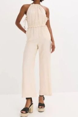 B.P.C beżowy kombinezon wiązany wiskozowy 44.